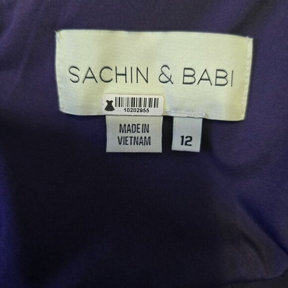 Sachin & Babi Size 12 Purple Miranda One-Shoulder Evening Holiday Party Dress - Picture 7 of 16